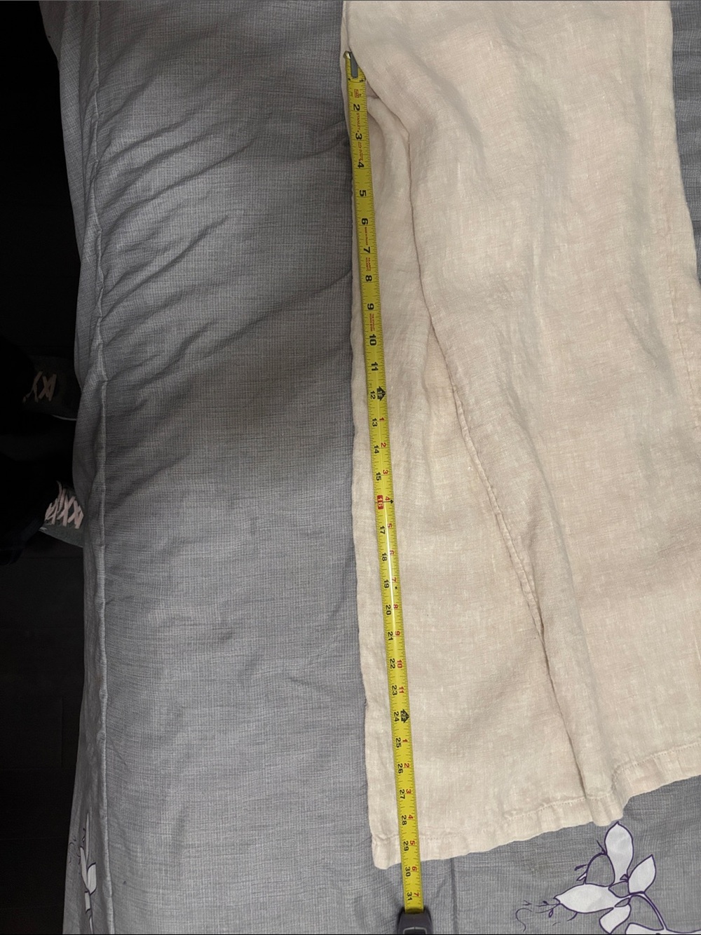 Lands' End Cream Linen Blend High-Rise Pants - Picture 7 of 7